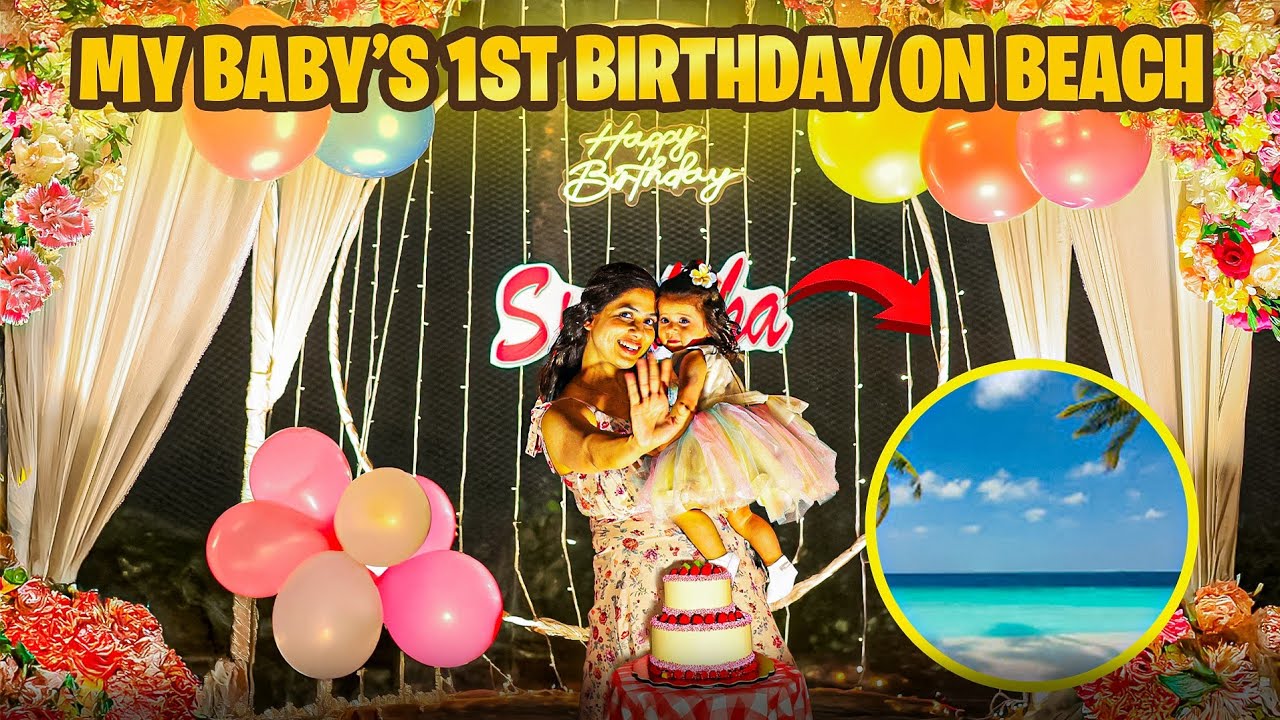 I celebrated my baby's first birthday on the beach 🏖️ #vizag #birthdaycelebration #tour