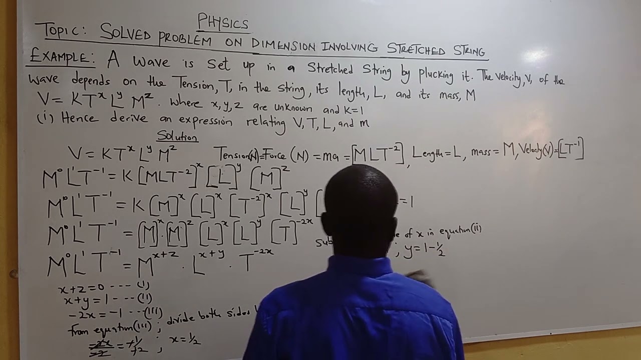 Physics : Derivation involving Dimensions in a Stretched String (SS1)