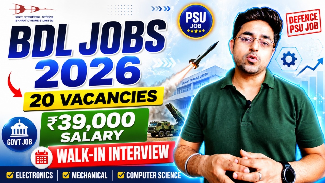 BDL Recruitment 2026 | Project Engineer Vacancy | Electronics, Mechanical, CSE | Walk-In Interview