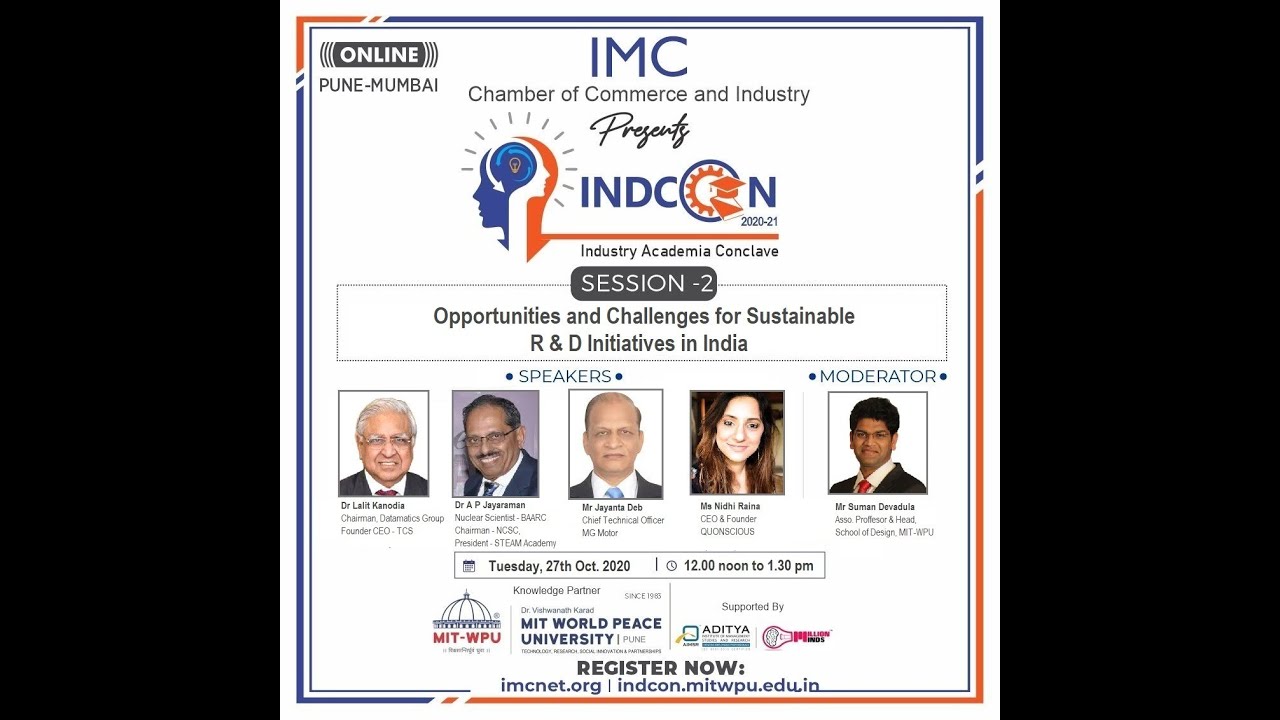 INDCON 2020 -Research Ecosystem in India, Role of Industries & Academic Institutions.