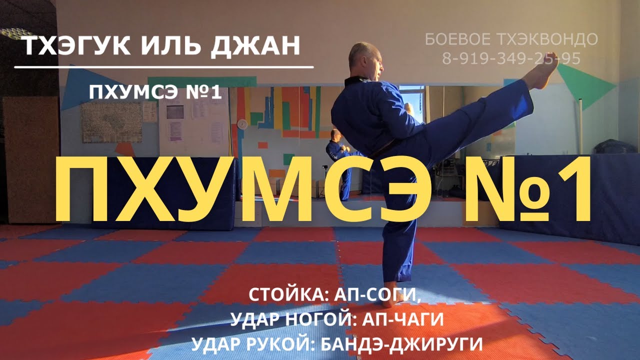 Пхумсэ №1 с подробным пояснением техники. Тхэгук-Иль-Джан (POOMSAE TAEKWONDO WT)