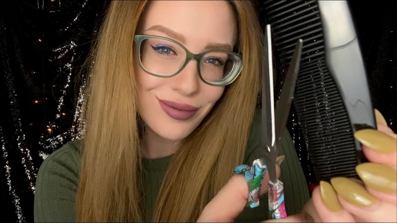 ASMR Relaxing Haircut Role Play (personal attention, camera touching)