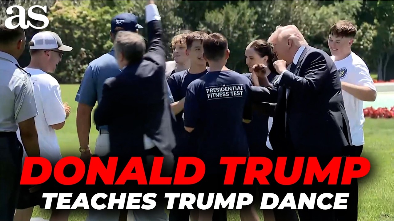 TRUMP teaches his TRUMP DANCE to kids during the PRESIDENTIAL FITNESS TEST at the WHITE HOUSE