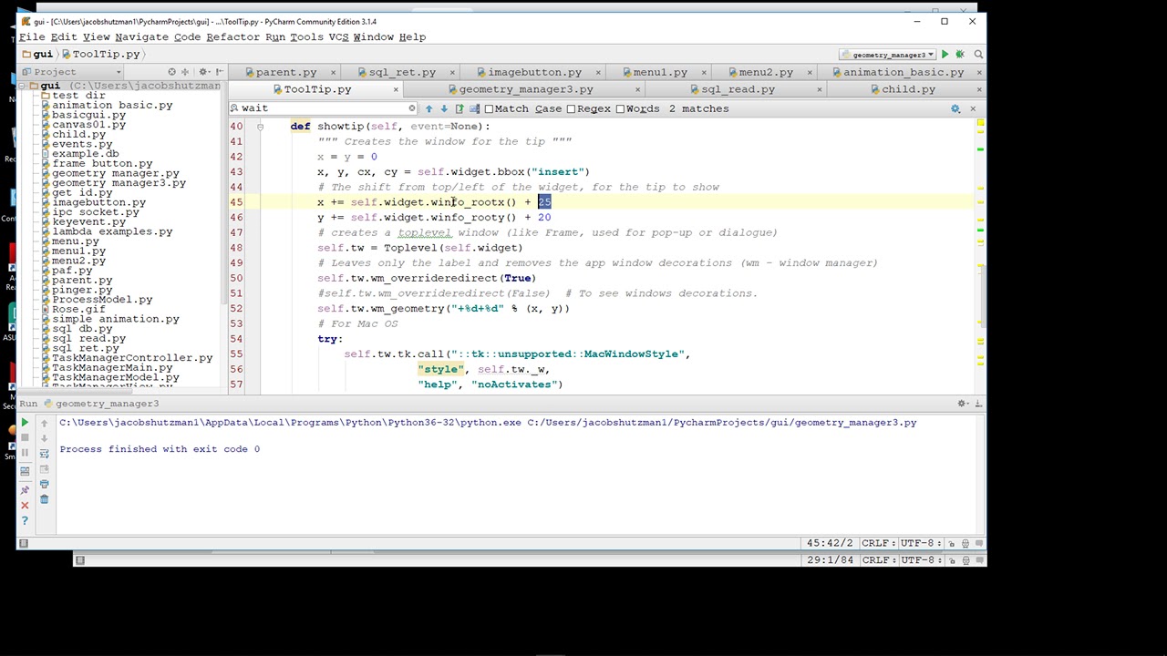 python tkinter create ToolTip