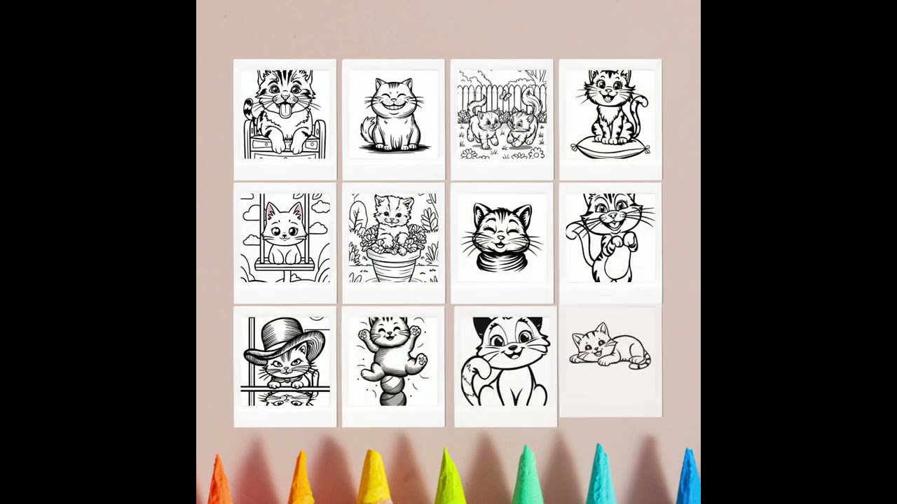 Charming Cat and Kitten Coloring Pages for Kids and Adults Printable Art