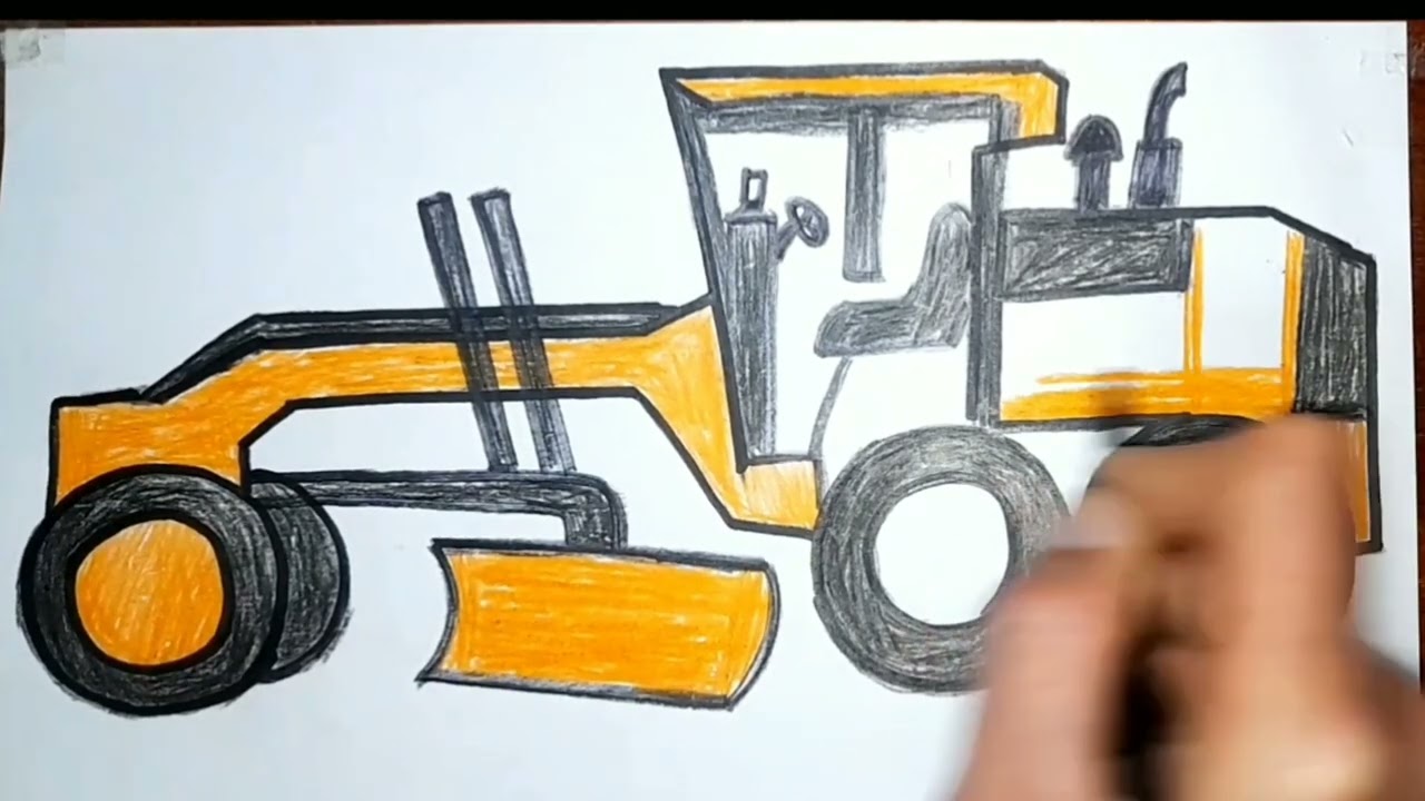 Drawing a Motor Grader | Realistic Construction Equipment Sketch
