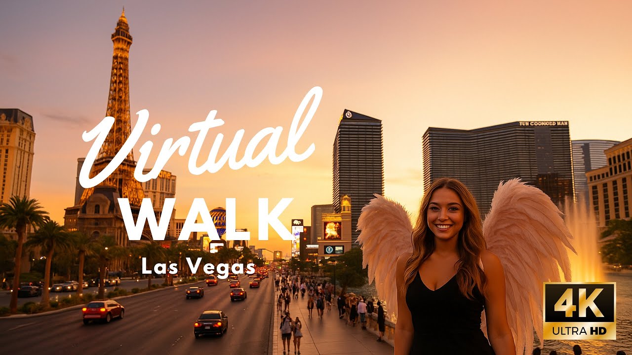 Why People Fall in Love With Vegas 4k | Tour of the Strip with Ambient City Sounds 🌇