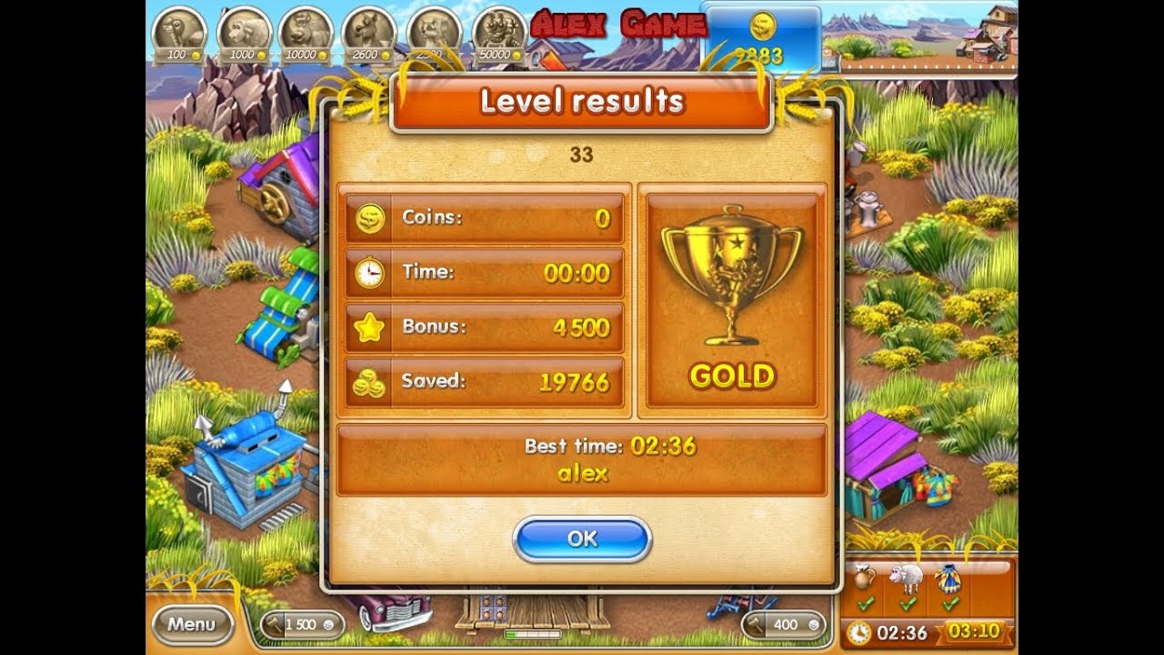 Farm Frenzy 3 American Pie (level 33) only GOLD Веселая ферма 3 Американский пирог Уровень 33 Золото