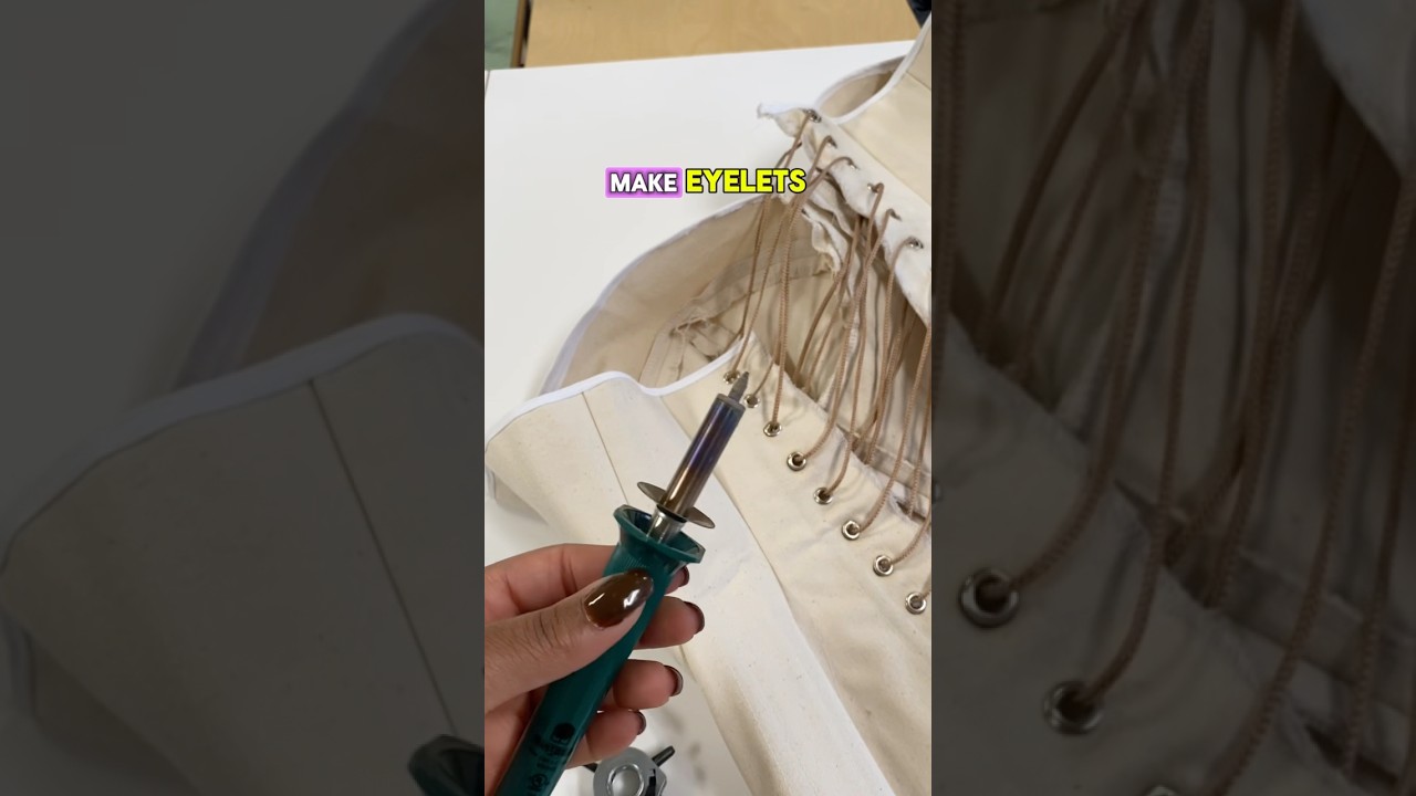 🙌🏽😍 Дешевый лайфхак по изготовлению корсета с люверсами #люверс #кожаныйдырокол #советы по шитью