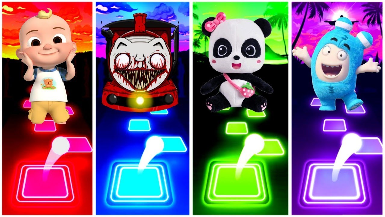 Cocomelon - ChooChooCharls -Babybus -Oddbods - Tiles Hop Edm Rush Game.