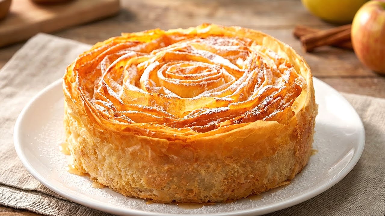 Tarta Flor de Masa Crujiente y Flan Casero 🍮💕
