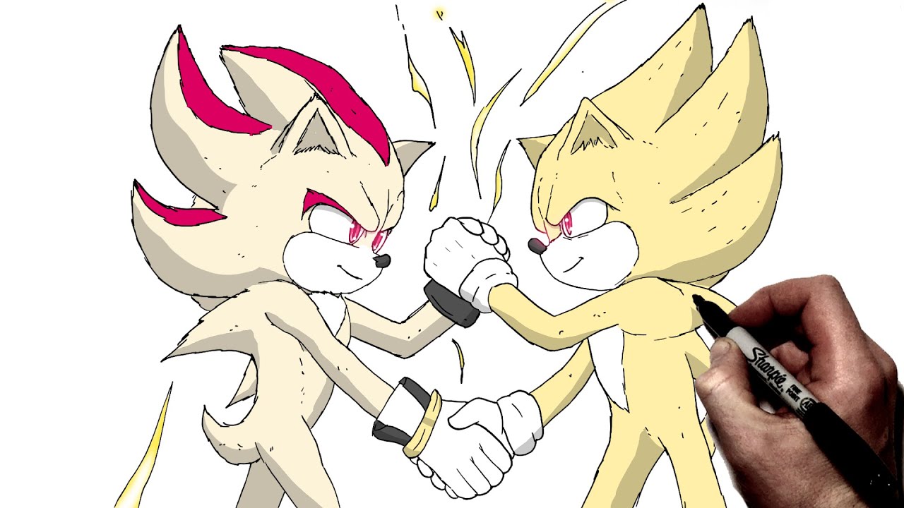 How To Draw Shadow & Sonic Team Up | Step By Step | Sonic The Hedgehog 3