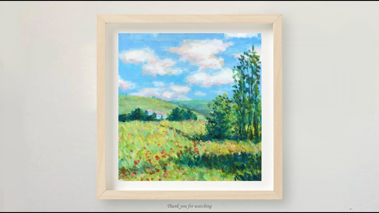 Easy Monet Painting for Beginners | Impressionist Landscape | Acrylic