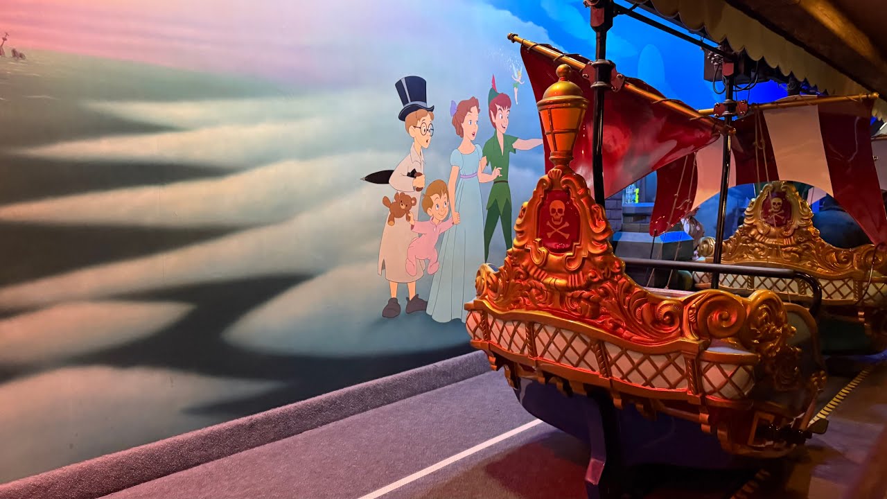 Peter Pan’s Flight Rope Drop 4K Experience with Excellent Lighting Disneyland 2024