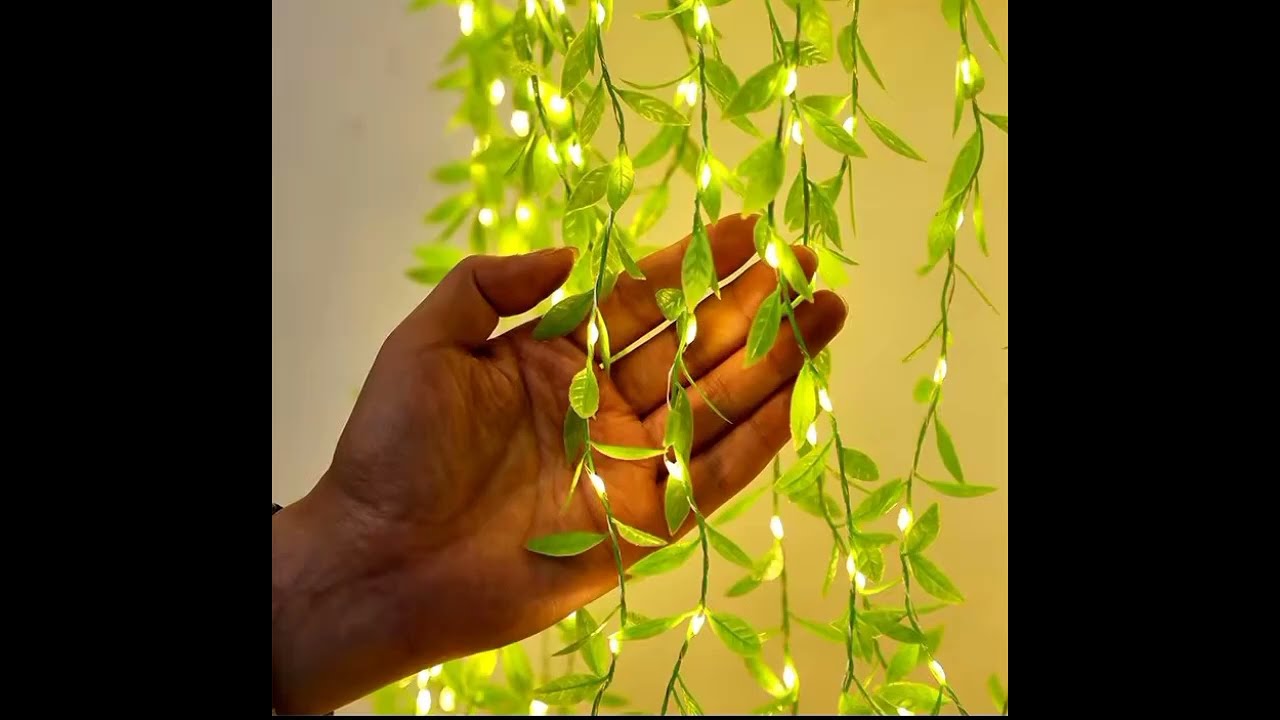 Battery Artificial Leaf Willow Vines LED Lights String Garland Flower Christmas Fairy Lights