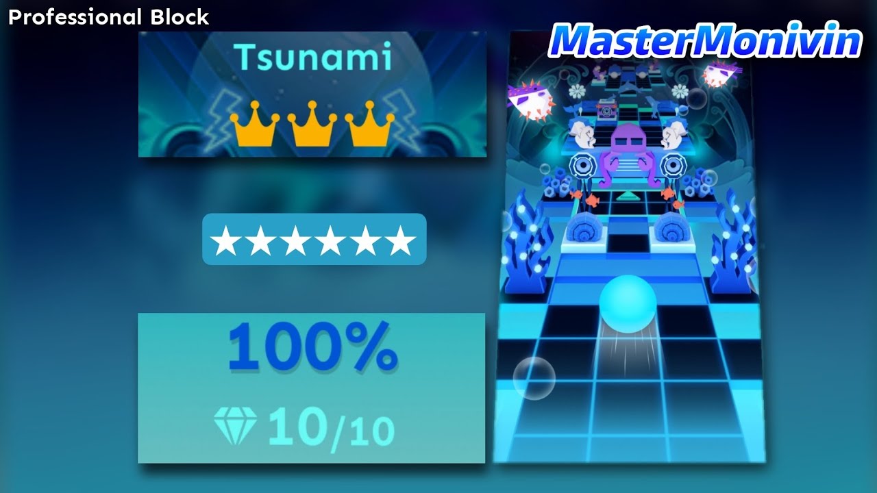 「Professional Block」Tsunami ★★★★★★ | Rolling Sky Edit | MasterMonivin