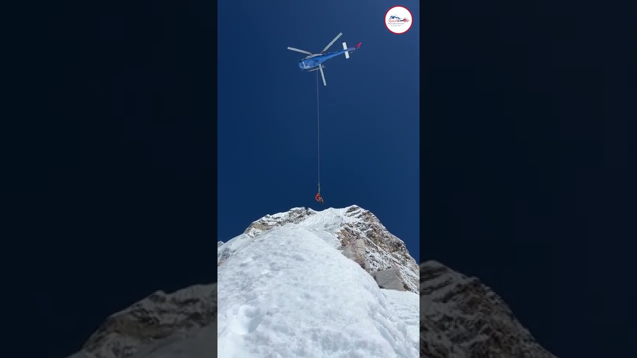 Human Sling Mission at Ama Dablam Camp III by Kailash Helicopter