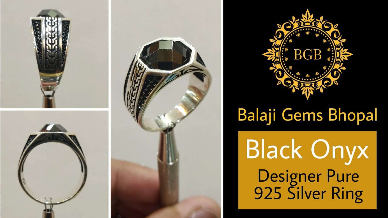 Black Onyx Stone | Designer Pure 925 Silver Ring | Latest 2020 Ring Designs