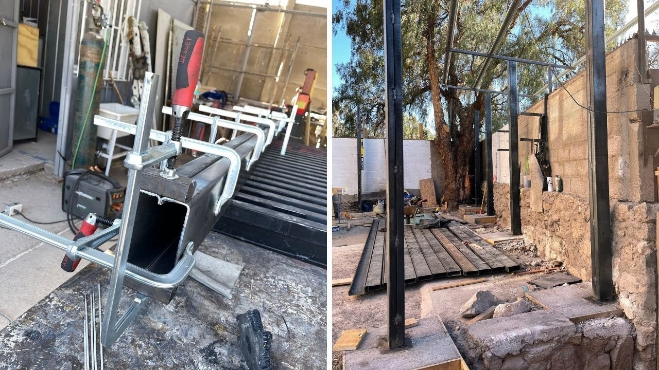 Instalación PILARES nuevo taller de CARPINTERIA