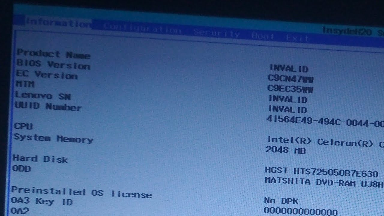 Fix Lenovo Product Name Invalid Mtm Model Name bsm-computer