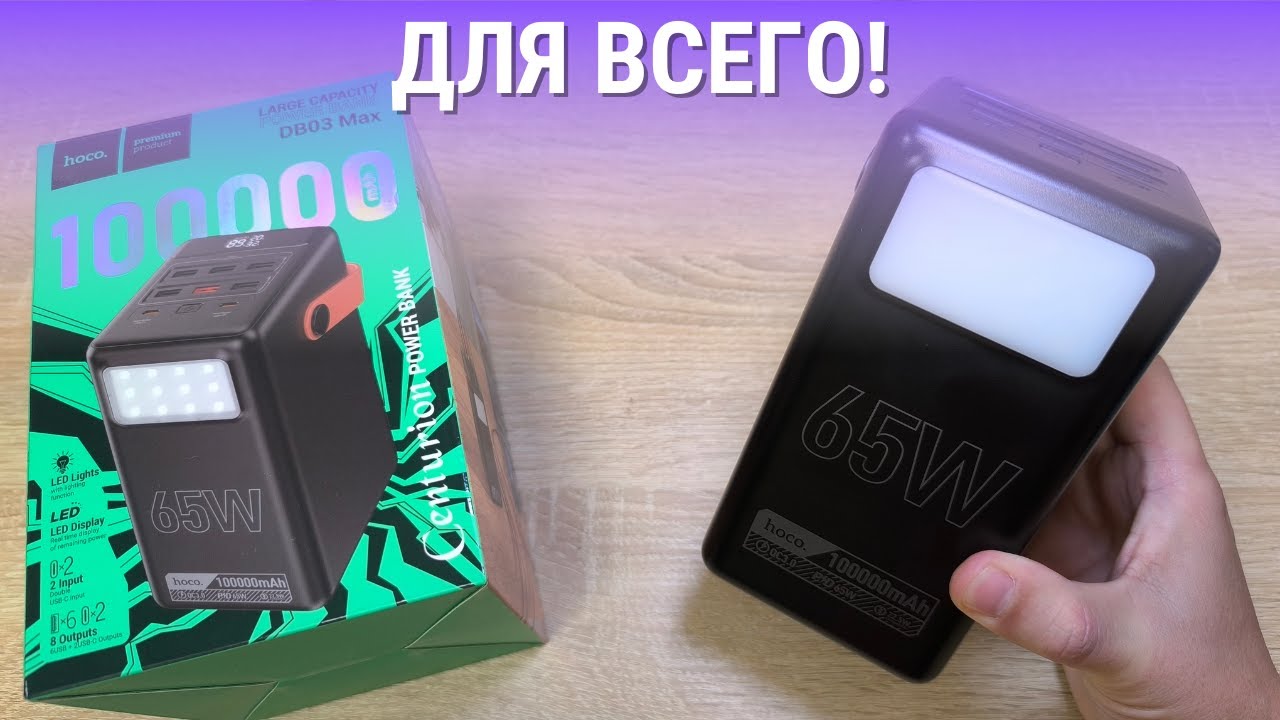 Обзор и тест Hoco 100000mah 65w DB03 Max - самый классный Power Bank этого года!