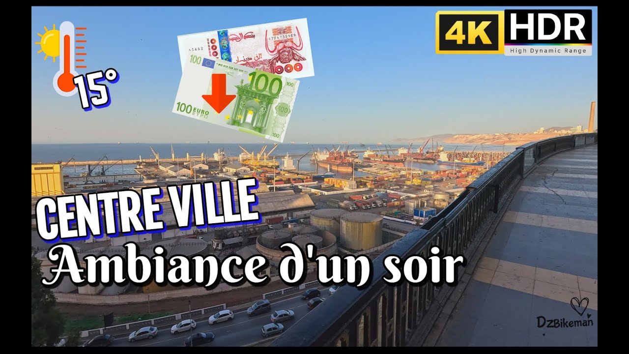 AMBIANCE URBAINE À ORAN, FRONT DE MER, KHMISTI AU COUCHER DU SOLEIL🌞Euro 248DA #264 #oran #dz #وهران