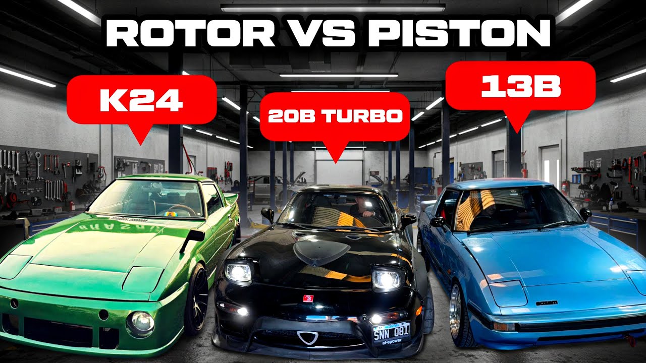 Banqueando 2 RX7: 2 rotores NA y 3 rotores turbo!