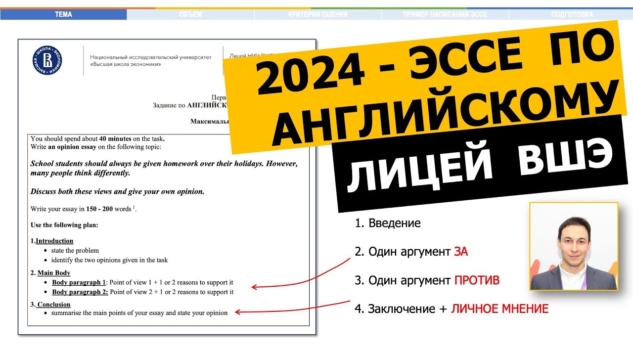 Лицей ВШЭ - ЭССЕ на Английском 2026 для Поступления