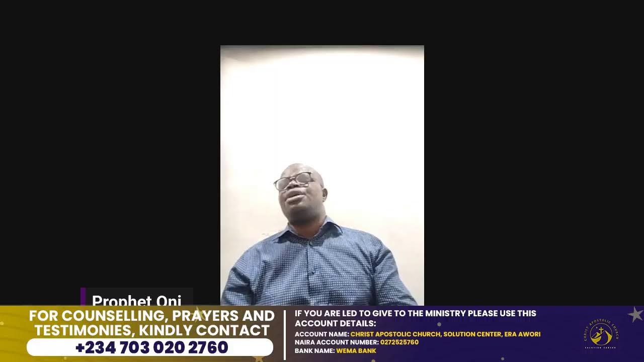 CAC Solution Center Daily Prayer Group With Prophet Oni