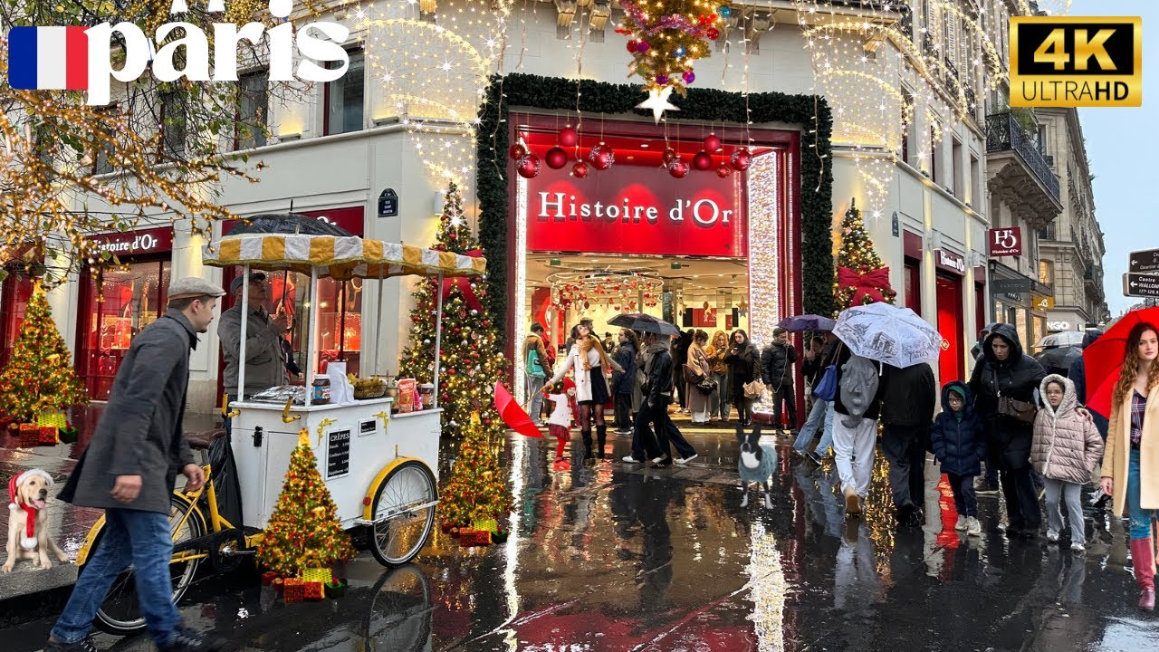 16 November 2025 PARIS 🇫🇷 FRANCE 4K HDR WALK CHRISTMAS 🎄 💫🌧️ WALK | SUPER EXCITED WALK TOUR | CITY 