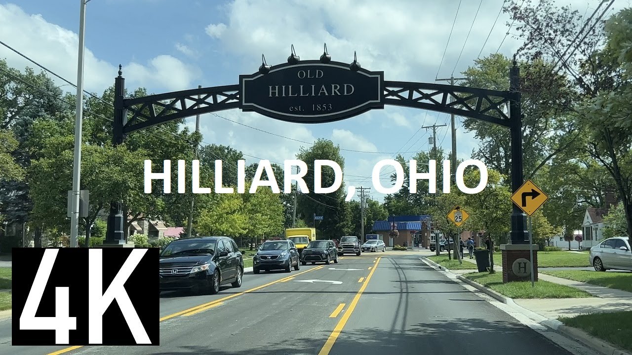 Hilliard, Ohio 4K Street Tour - Driving through Old Hilliard - Main Street