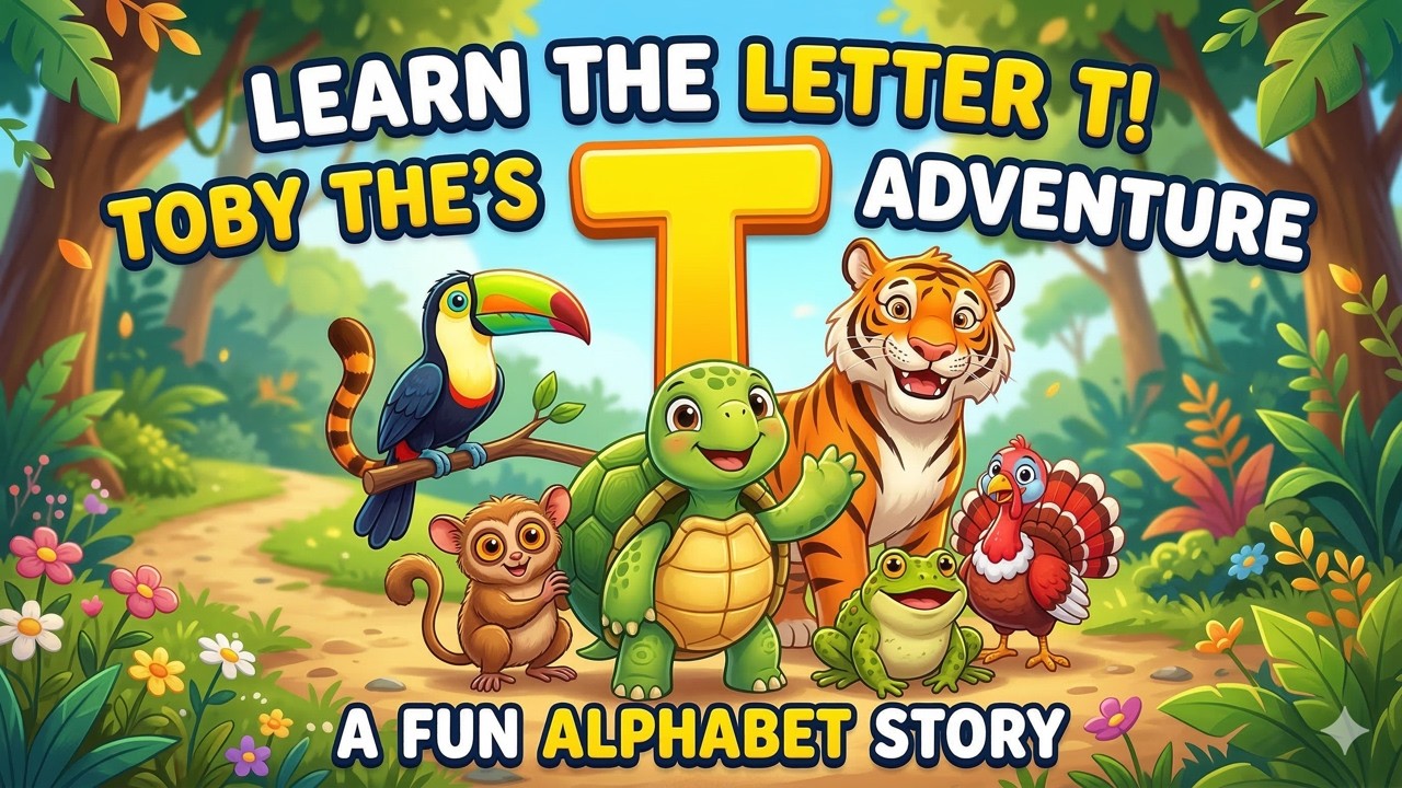 Learn the Letter T! | Toby the Turtle’s Animal Adventure | ABC Story for Toddlers and Preschool Kids