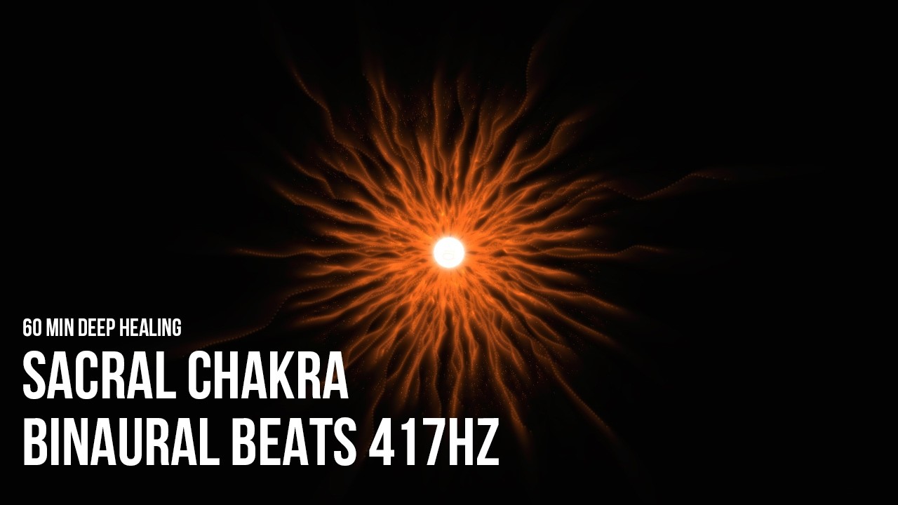 1 Hour Sacral Chakra Healing | 417 Hz + 8 Hz Alpha Binaural Beats | Generative Visuals
