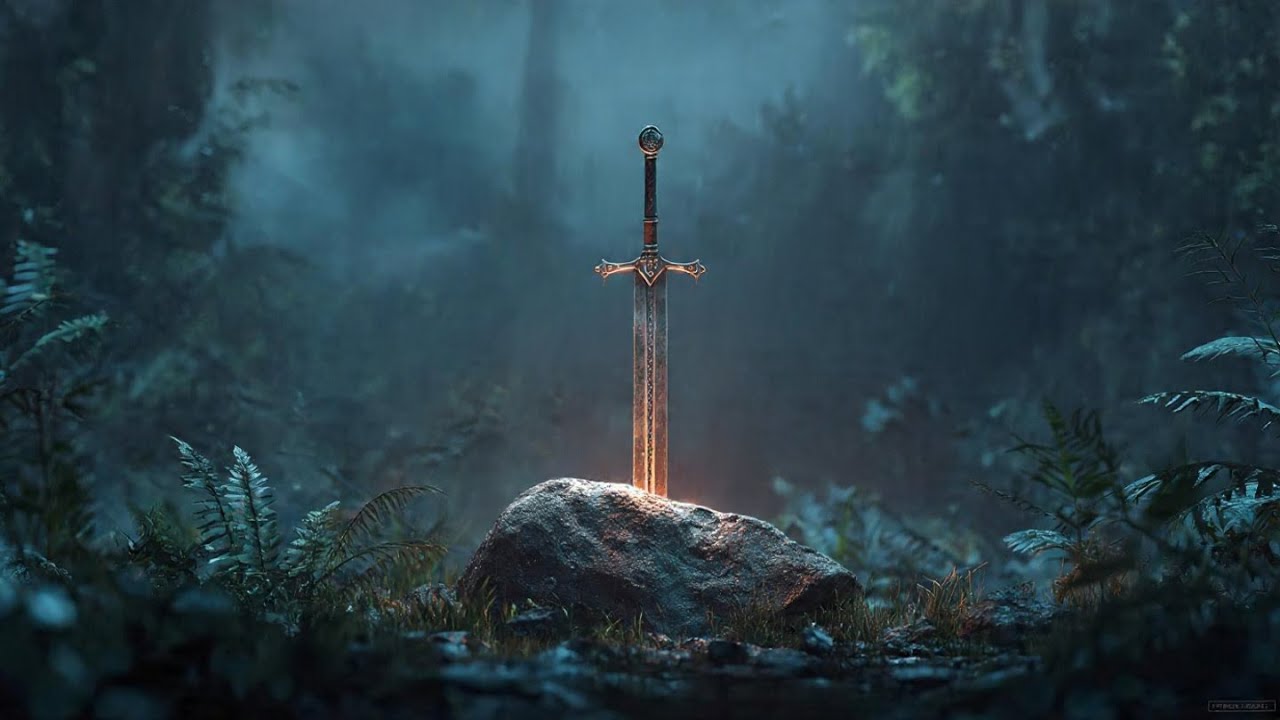 Ancient Sword Beneath the Rain | Fantasy Forest Ambience for Focus