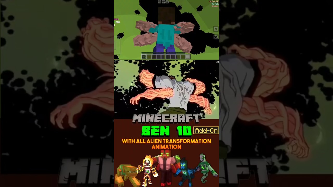 🎮 Minecraft BEN 10 Add-On &ndash; All Alien Transformations & Animations!#minecraft