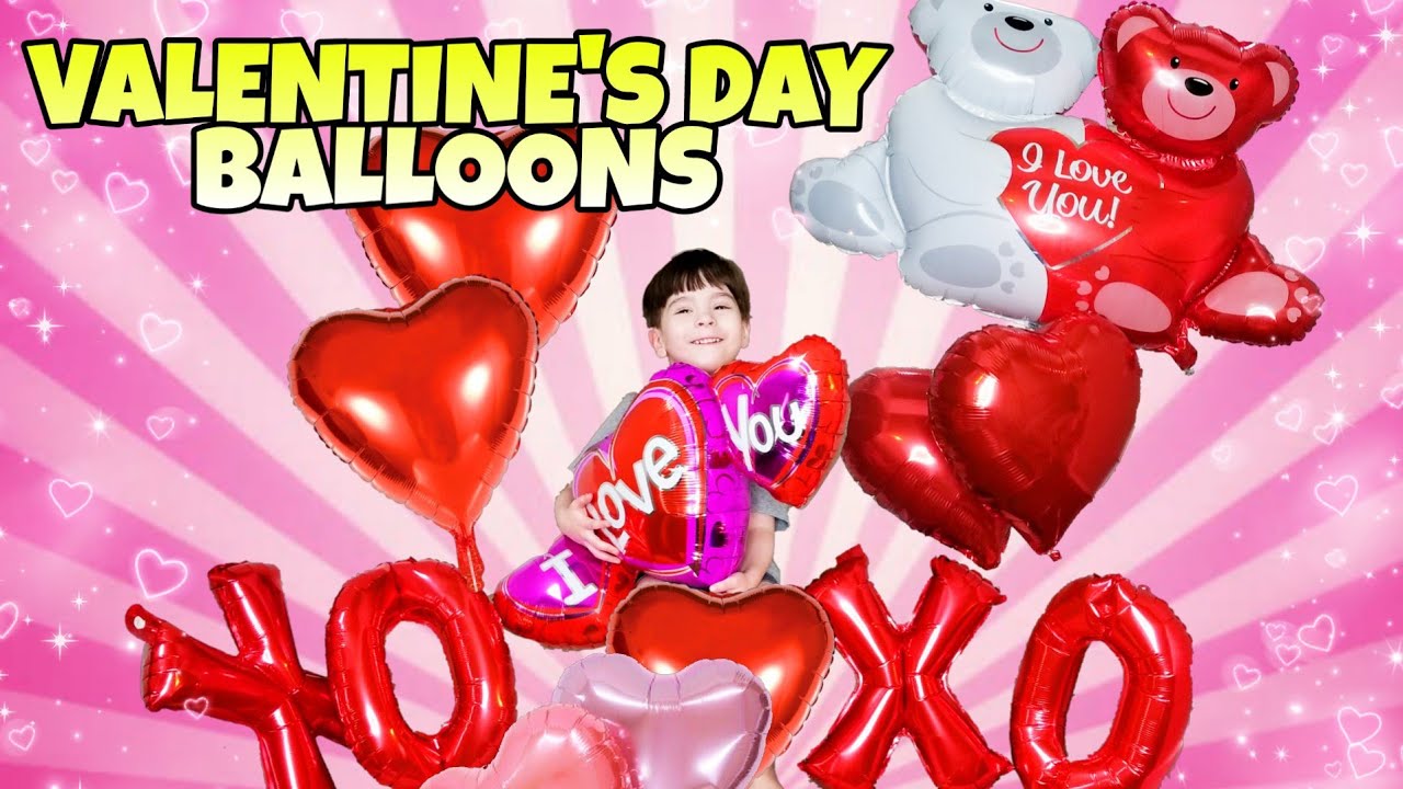 BALLOONS for Valentine Day Inflating our XOXO Heart and Bear Balloons 2019