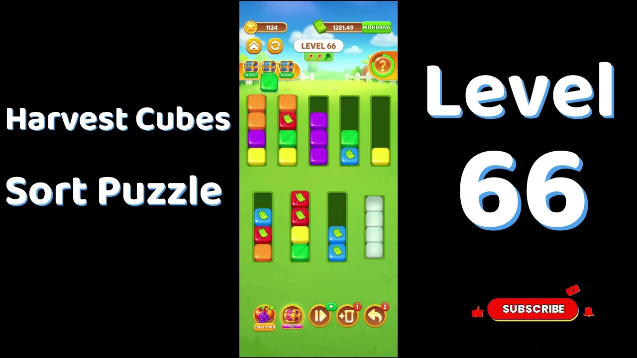 Harvest Cubes Sort Puzzle Level 66 Walkthrough 🌽🧠 | Relaxing Sort Game | Go Answer