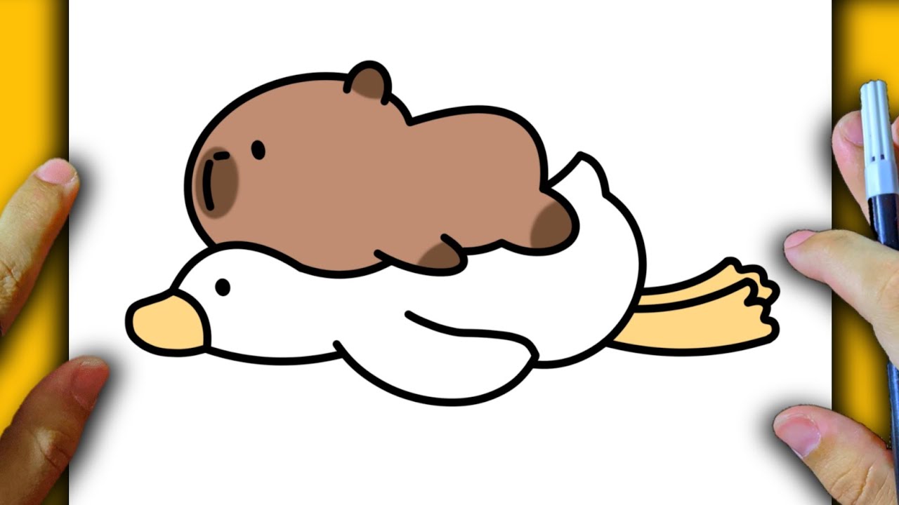HOW TO DRAW A CAPYBARA FLYING ON A DUCK