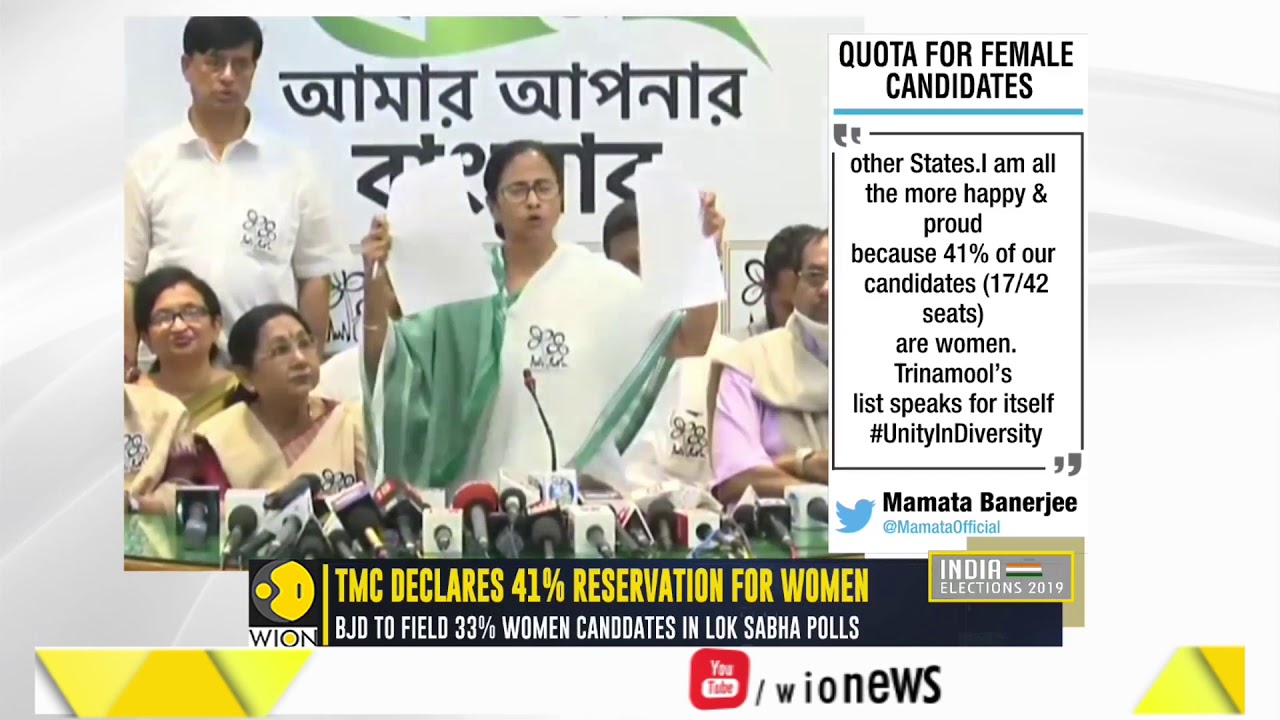India Elections 2019: 41 percent of Trinamool candidates will be female for Lok Sabha Polls