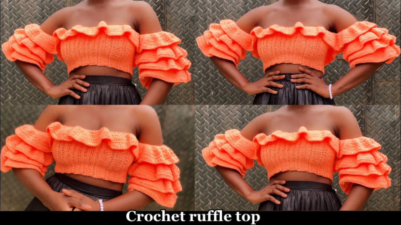 How to make a crochet ruffle top/Beginner friendly