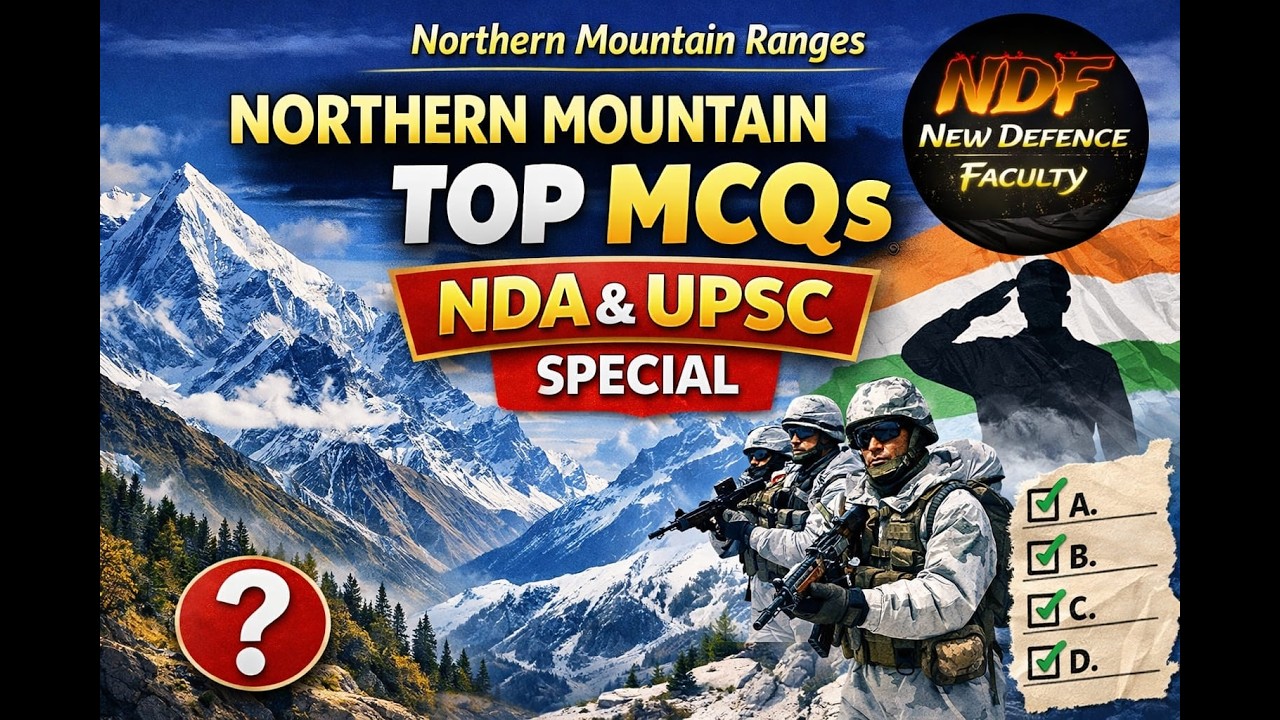Northern Mountain Ranges Top MCQs | NDA & UPSC Special 2026 | Most Expected Questions ||#nda #upsc