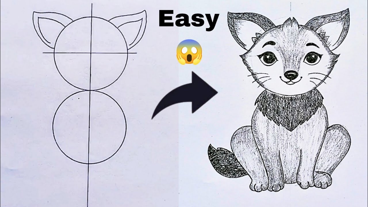Cute Fox Drawing Step by Step 🦊 | Easy Pencil Sketch for Beginners | Ankit Easy Art
