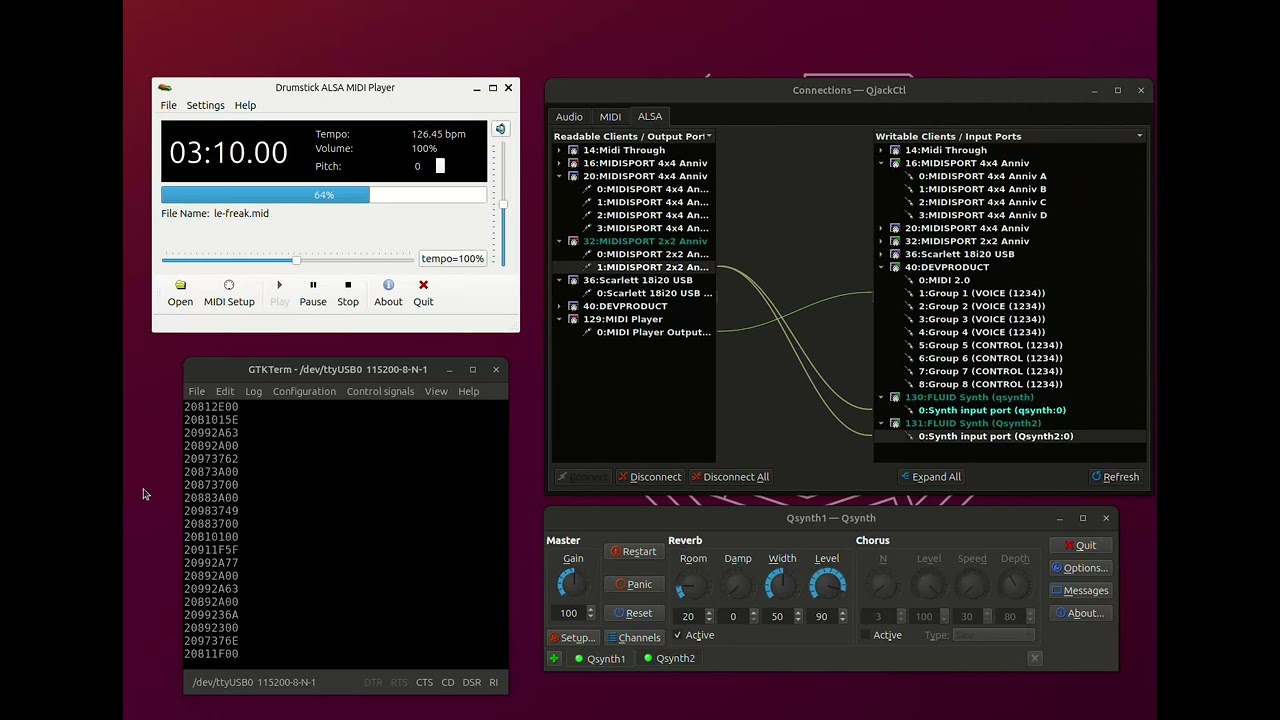 USB  UMP MIDI1 to DIN MIDI
