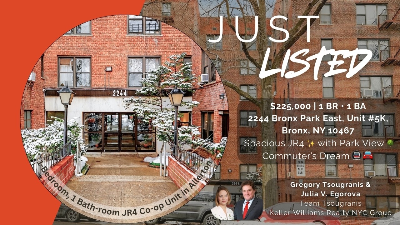 2244 Bronx Park East Unit #5K 🔑 Spacious JR4 💗 With Park View 🌳Commuter’s Dream 🚇 🚘