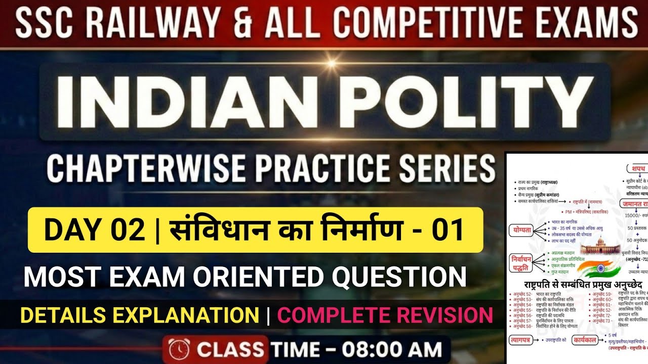 Polity Chapterwise Practice Series | Day 02 | संविधान का निर्माण | SSC Railway All Competitive Exam