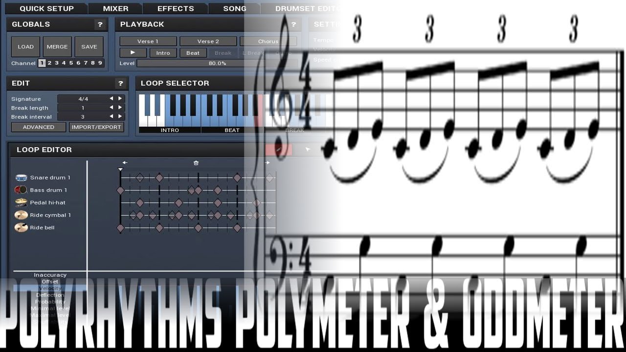 Polyrhythms, Polymeter and Oddmeter in MDrummer