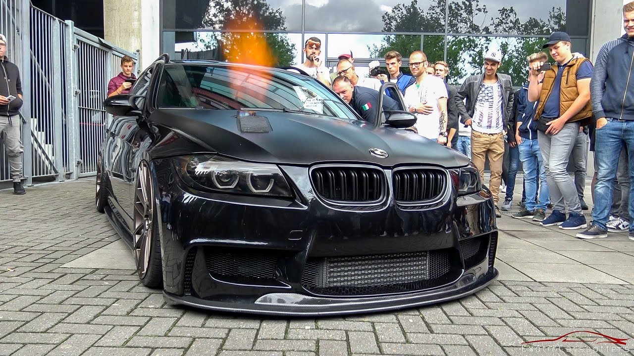900HP Flamethrowing BMW 335i E91 Touring - CRAZY REVS & BURNOUT !