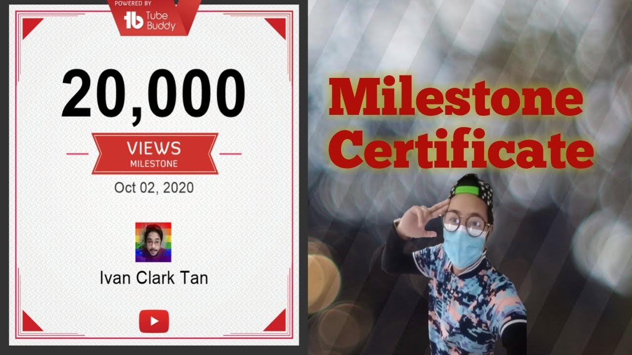 20,000 Views Milestone Certificate