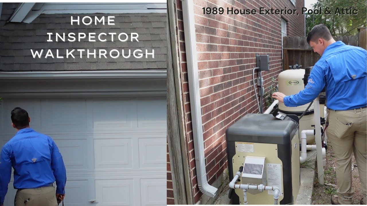 Home Inspector Walkthrough – 1989 House Exterior, Pool & Attic 🏠