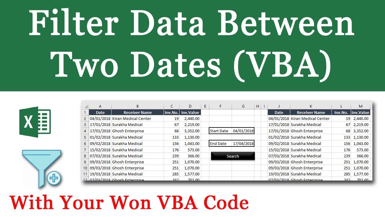 Filter data between two Dates (Vba) - Support Plus